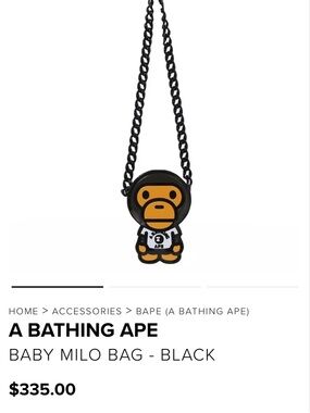 (BAPE) Kids Baby Milo Crossbody Bag - Black/Orange